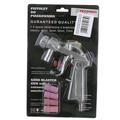 Pistol de sablare cu 4 duze ceramice 4-7mm