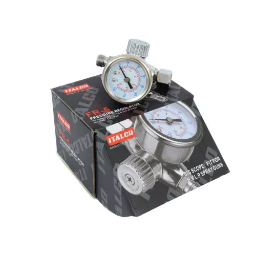 Reductor de Presiune ITALCO FR-5 pentru Pistol de Vopsit cu Manometru 0-10 bar