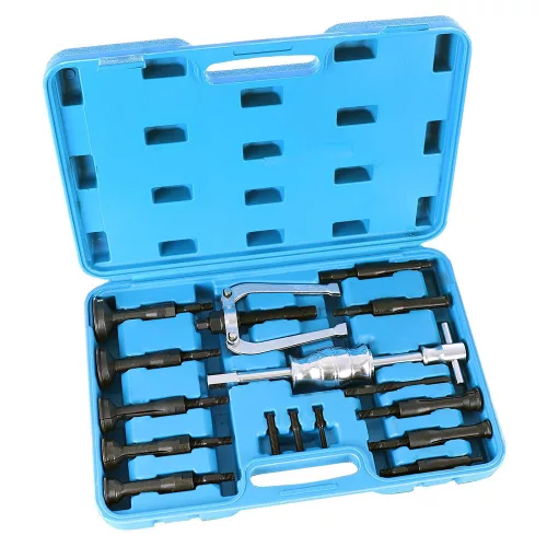 Set extractor rulmenți interiori Technic, 16 piese, cu ciocan cromat și 10 coletoare