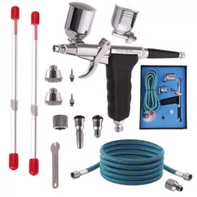   FENGDA BD-116K Set Aerograf Profesional cu 3 Duze (0.2, 0.3, 0.5 mm)