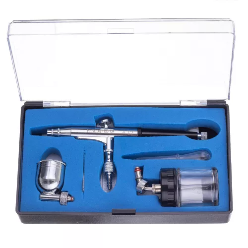Aerograf Profesional FENGDA BD-134, Duza 0,3mm, 2 Rezervoare Laterale