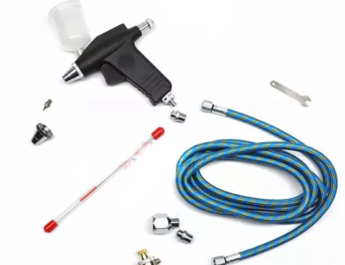 Aerograf BD-105K cu 2 Duze (0.3mm, 0.5mm) și Furtun 1.8m