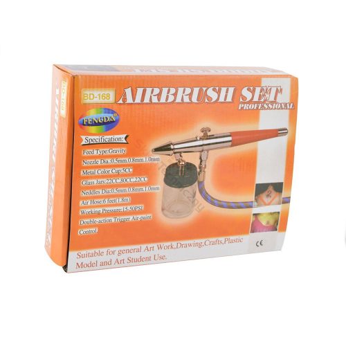 FENGDA BD-168 Pistol de Vopsit Profesional, 3 Duze (0.5-1.0mm), Furtun 1.8m