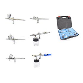  Set Aerograf Profesional Fengda BD-813, 6 Duze (0.2-0.5mm), Compatibil 1/8"