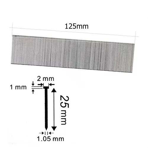 Pini 25 mm, 5000 bucăți, compatibili Makita AF-505 / Technic F-50