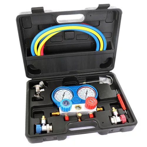 Set Testare Presiune Aer Condiționat R134A LT-A1038, Auto și Fixe, Manometre Precise