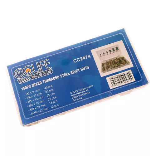 Set 150 Piulițe Rivet Oarbe TC Technic, Oțel, M3-M10