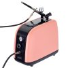 Aerograf Compresor HS-386K Roz, fără ulei, rezervor 0.2L