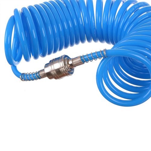 Furtun Spiral Poliuretan 12x8mm, 7.5m, pentru Unelte Pneumatice