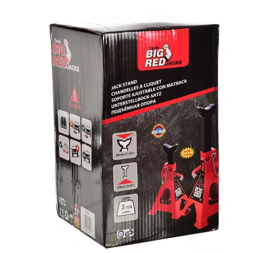 Suport Auto BIG RED T43001C cu Capacitate de 3000 kg, Stabilizator Special pentru Atelier, Siguranță Dublă, Set de 2 Bucăți