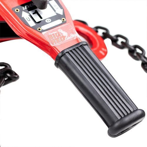 Cric Manual cu Clichet - Scripete cu Lanț Big Red TRC7010, Capacitate 1 Tonă, Înălțime de Ridicare 1,5 Metri și Lanț de 1,6 Metri