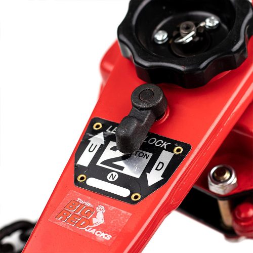 Cric manual cu clichet - troliu cu lanț Big Red TRC7020, capacitate de încărcare 2 Tone, lanț de 1,6 m