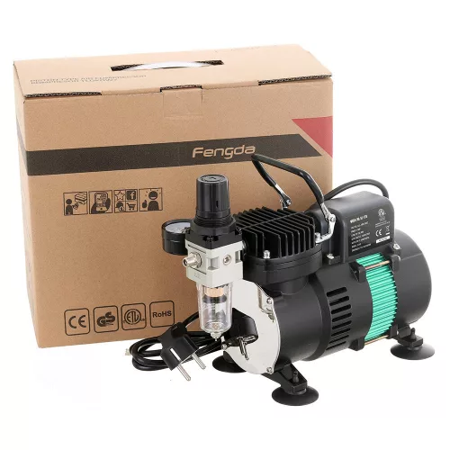 Compresor Aerograf FENGDA AS-320 Fără Ulei, 1/6 CP, 20-23 l/min