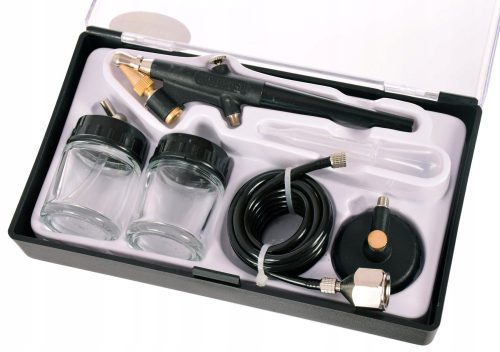 Aerograf Profesional BD-138 cu 2 Rezervoare, Duză 0.8mm