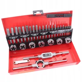  Set profesional de filetare și tăiere TC Technic, 32 piese (M3-M12), oțel întărit