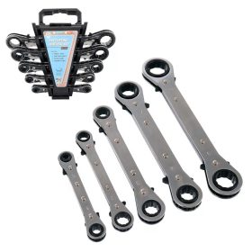   Set Chei Inelare Duble cu Clichet Reversibil, CRV, 6-21mm, 5 Buc.