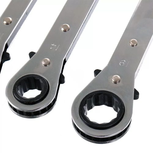 Set Chei Inelare Duble cu Clichet Reversibil, CRV, 6-21mm, 5 Buc.