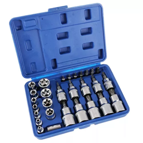 Set Biți și Capete TORX 30 bucăți CrV, cu suport