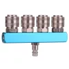 Distribuitor Pneumatic cu 4 Conectori Rapizi, Intrare 1 Conector, 12 Bar