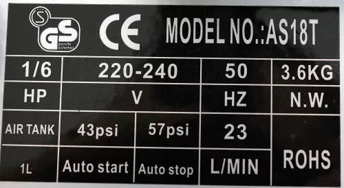 Compresor Aerograf Silențios Fără Ulei 47dB, Rezervor 1L