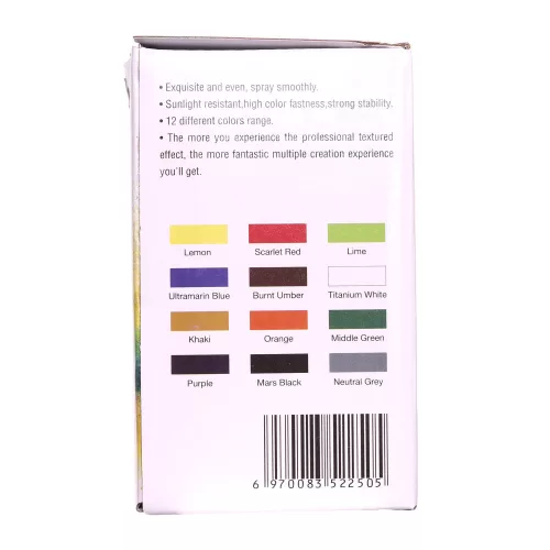 Set Vopsea Acrilică Timbertech 12 Culori pentru Aerograf, 30 ml