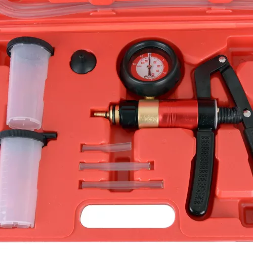 Pompă manuală vid-presiune metalică cu manometru -1/+3 bar