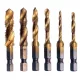 Set Burghie și Fileteze HSS cu Acoperire Titan, M3-M10, 6 Piese, Coadă Hexagonală