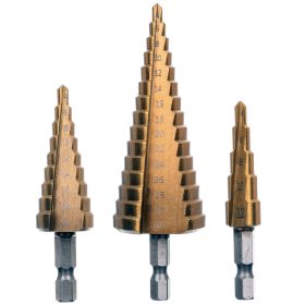   Set Burghie Conice în Trepte 4-32mm, Oțel Rapid cu Titan, 3 piese