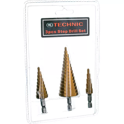 Set Burghie Conice în Trepte 4-32mm, Oțel Rapid cu Titan, 3 piese