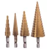 Set Burghie Conice pentru Metal, 4 Piese HSS Titan, 3-32 mm