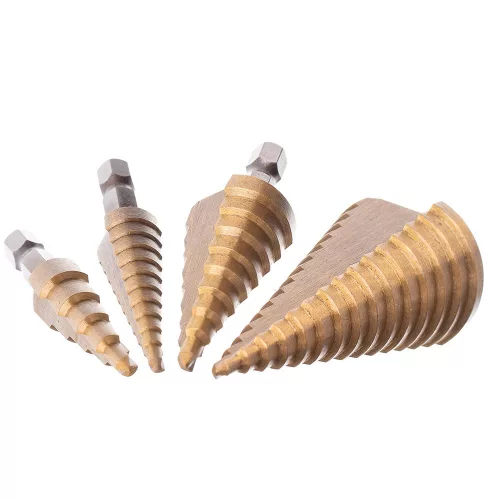 Set Burghie Conice pentru Metal, 4 Piese HSS Titan, 3-32 mm
