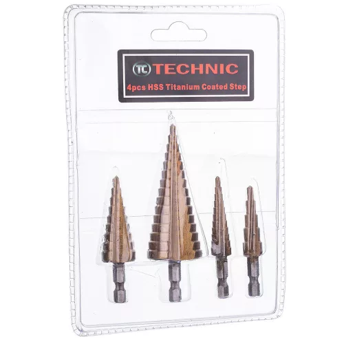 Set Burghie Conice pentru Metal, 4 Piese HSS Titan, 3-32 mm