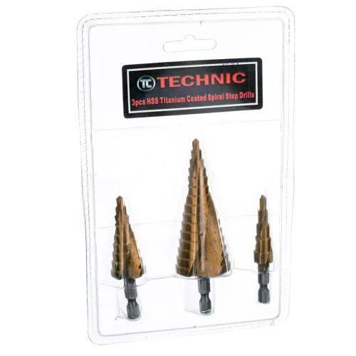 Set Burghie Conice Etajate, HSS cu Strat de Titan, 4-32 mm, 3 Piese
