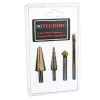 Set Burghie în Trepte, Freze & Răsucire HSS, 4 Bucăți TC Technic