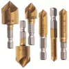 Set Burghie Frezare Conice 6-19mm, 6 Piese, Oțel Rapid, Acoperire Nitrură de Titan