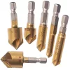Set Burghie Frezare Conice 6-19mm, 6 Piese, Oțel Rapid, Acoperire Nitrură de Titan