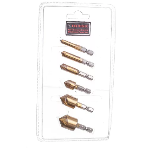 Set Burghie Frezare Conice 6-19mm, 6 Piese, Oțel Rapid, Acoperire Nitrură de Titan