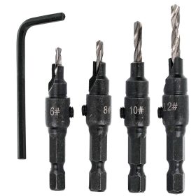   Burghie Lemn cu Căptușitoare, Set 4 Bucăți (6-12 mm), TC Technic F1286