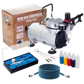 Compresor AS18-2KP cu Aerograf Fengda BD-130 0.3mm