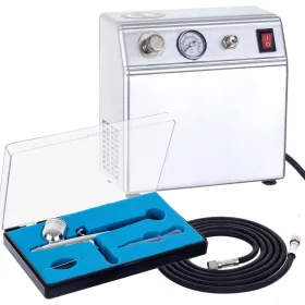   Set Compresor Aerograf AS16-3K cu Aerograf HS-30 0,3mm Dublă Acțiune