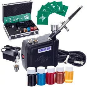  Set Aerograf Complet cu Compresor și Pistol de Pulverizare 0.3mm