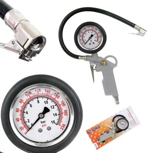 Pistol de Umflare Anvelope Profesional, cu Manometru Glicerină 16 bari