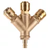 Distribuitor Pneumatic din Alamă, cu 3 Prize Rapide și 1 Fișă Standard