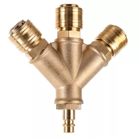   Distribuitor Pneumatic din Alamă, cu 3 Prize Rapide și 1 Fișă Standard