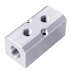   Distribuitor Pneumatic Aluminiu 2 intrări 1/2", 2 ieșiri 1/4"