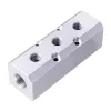 Bloc Distribuitor Aer Pneumatic Aluminiu 2 Intrări 1/2", 3 Ieșiri 1/4"