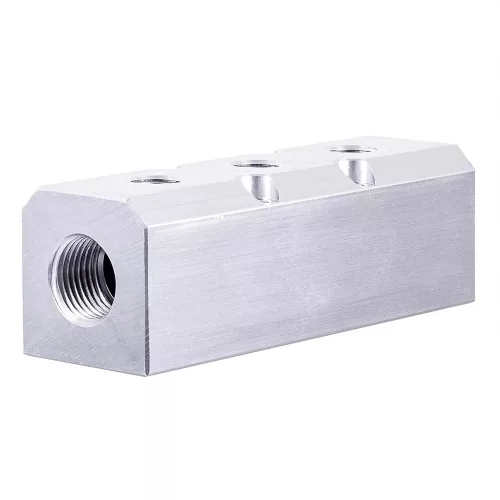 Bloc Distribuitor Aer Pneumatic Aluminiu 2 Intrări 1/2", 3 Ieșiri 1/4"