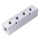 Distribuitor pneumatic aluminiu 2x 1/2" intrare, 4x 1/4" ieșire