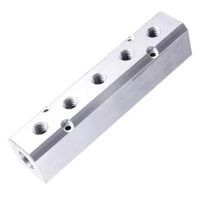   Distribuitor Pneumatic Aluminiu 1/2” Intrare, 1/4” Ieșiri