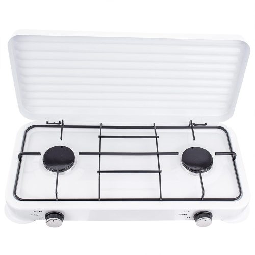 Aragaz Portabil Camping 2 Arzatoare 4.4 kW Alb